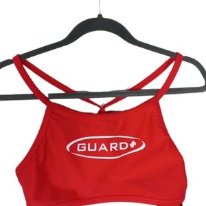 TYR Guard Red Diamond Back Swim Top SZ XLarge